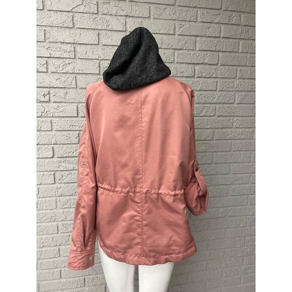 Miss London Women Blush Hooded Windbreaker Size L - Picture 2 of 12
